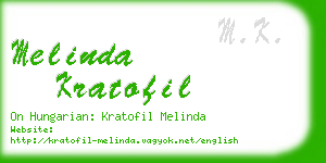 melinda kratofil business card